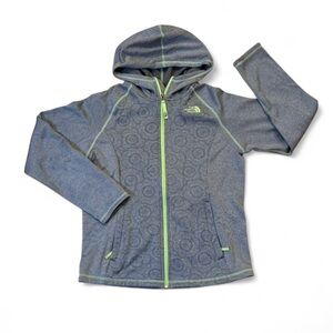 The North Face Charcoal and Lime Zip Up Hoodie